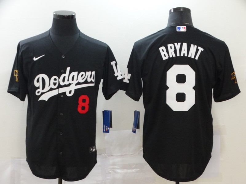 Men Los Angeles Dodgers 8 Bryant Black Nike Game MLB Jerseys